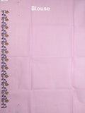 Jamdani cotton saree light purple color allover weaves & weaving border with weaving pallu and plain blouse