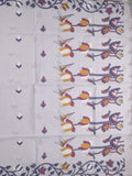 Jamdani cotton saree pastel grey color allover weaves & weaving border with weaving pallu and plain blouse