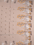 Jamdani cotton saree light peach color allover weaves & weaving border with weaving pallu and plain blouse