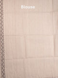 Jamdani cotton saree light peach color allover weaves & weaving border with weaving pallu and plain blouse