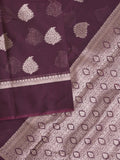 Chanderi saree for women | Maroon | Party wear | Zari border
