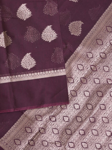 Chanderi saree for women | Maroon | Party wear | Zari border