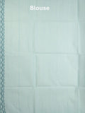 Jamdani cotton saree light blue color allover weaves & weaving border with weaving pallu and plain blouse