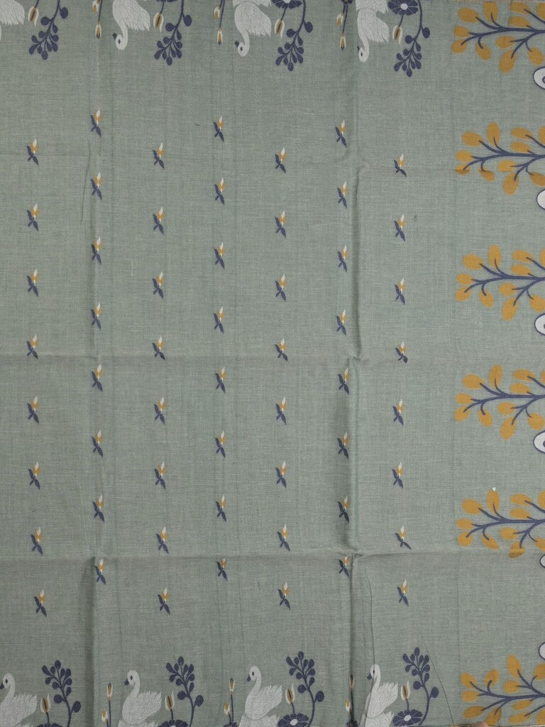 Jamdani cotton saree grey color allover weaves & weaving border with weaving pallu and plain blouse
