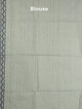 Jamdani cotton saree grey color allover weaves & weaving border with weaving pallu and plain blouse