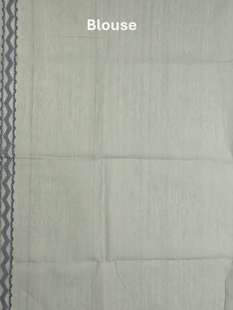 Jamdani cotton saree grey color allover weaves & weaving border with weaving pallu and plain blouse