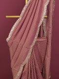 Dola tissue saree for women | Pink | Party wear | Cutwork border