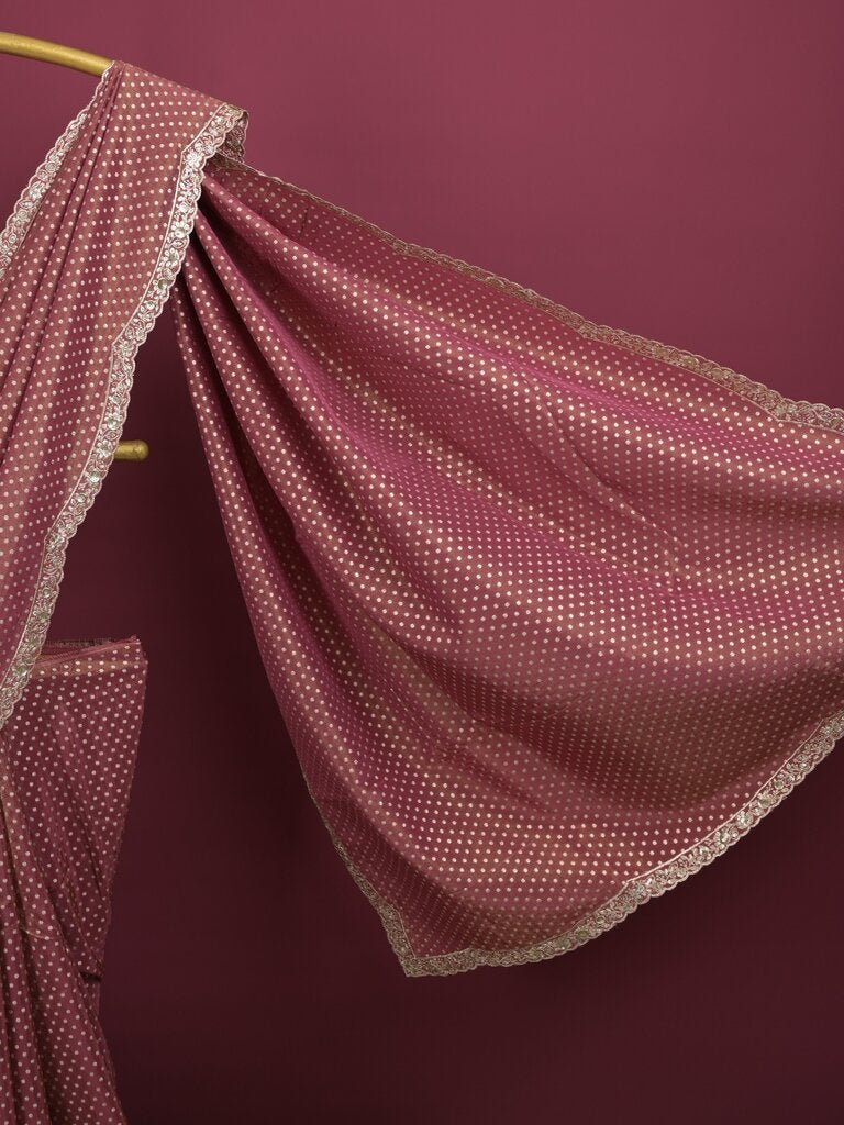 Dola tissue saree for women | Pink | Party wear | Cutwork border