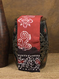 Maheshwari cotton saree red color allover prints & printed border with contrast pallu and plain blouse