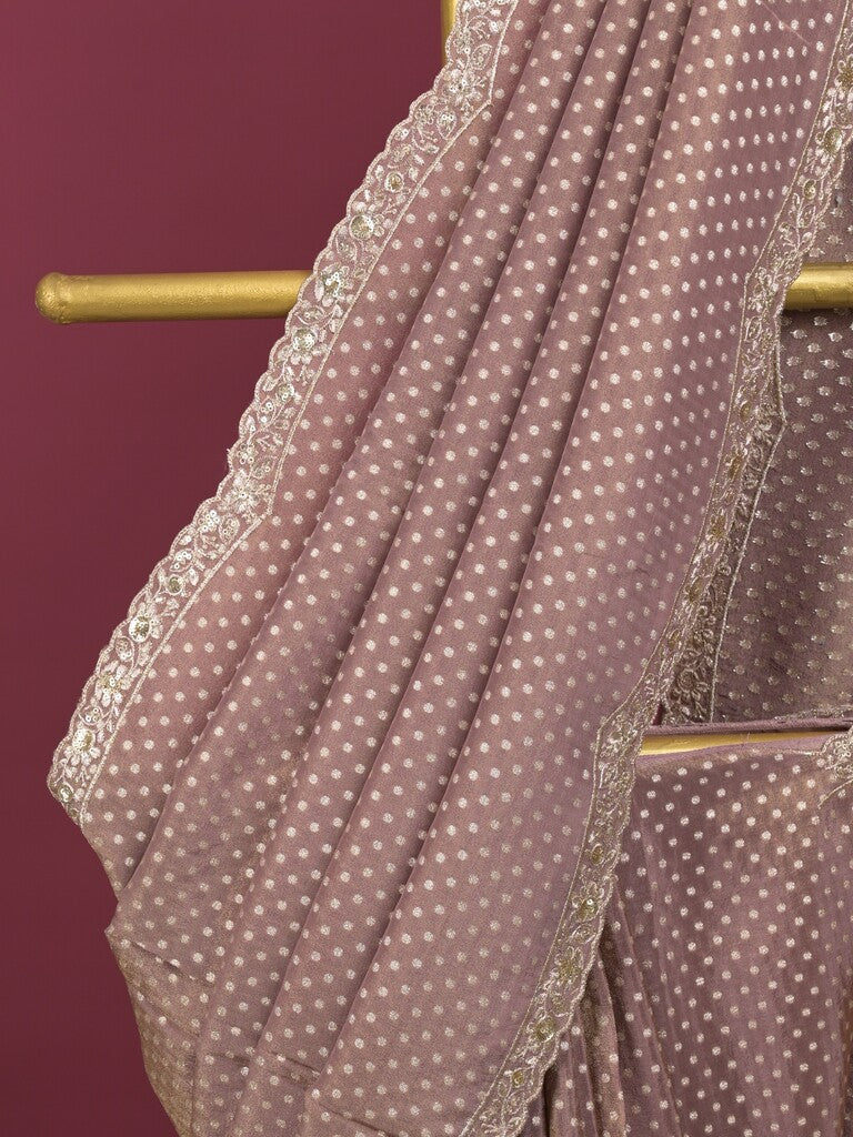 Dola tissue saree for women | Pink | Party wear | Cutwork border