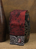 Maheshwari cotton saree dark maroon color allover prints & printed border with contrast pallu and plain blouse