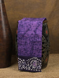 Maheshwari cotton saree purple color allover prints & printed border with contrast pallu and plain blouse