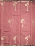 Chanderi tissue saree for women | Pink | Party wear | Zari border