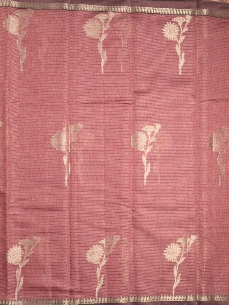 Chanderi tissue saree for women | Pink | Party wear | Zari border