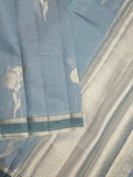 Chanderi tissue saree for women | Pink | Party wear | Zari border