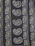 Maheshwari cotton saree dark green color allover prints & printed border with contrast pallu and plain blouse