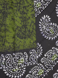 Maheshwari cotton saree dark green color allover prints & printed border with contrast pallu and plain blouse