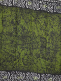 Maheshwari cotton saree dark green color allover prints & printed border with contrast pallu and plain blouse