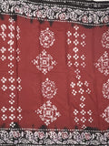 Maheshwari cotton saree maroon color allover prints & printed border with contrast pallu and plain blouse