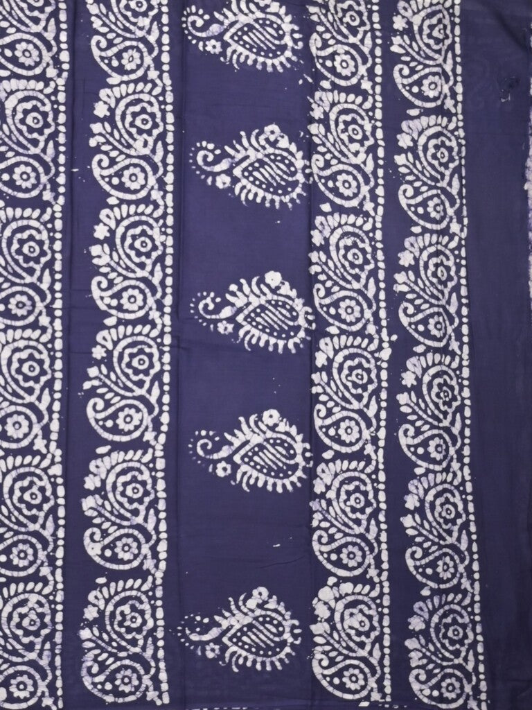 Maheshwari cotton saree white color allover prints & printed border with contrast pallu and plain blouse