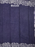 Maheshwari cotton saree white color allover prints & printed border with contrast pallu and plain blouse