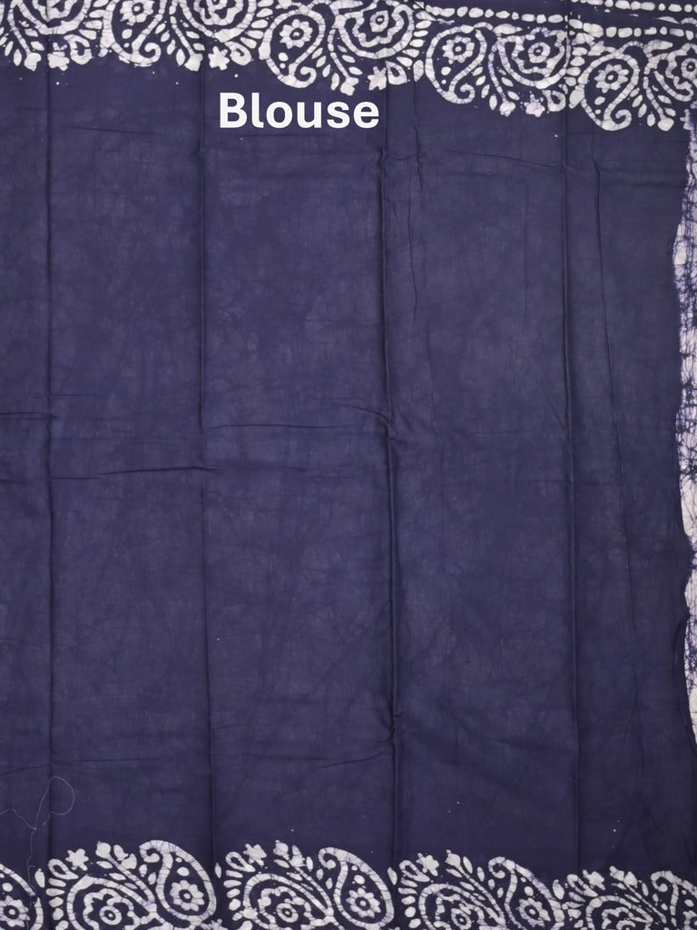 Maheshwari cotton saree white color allover prints & printed border with contrast pallu and plain blouse