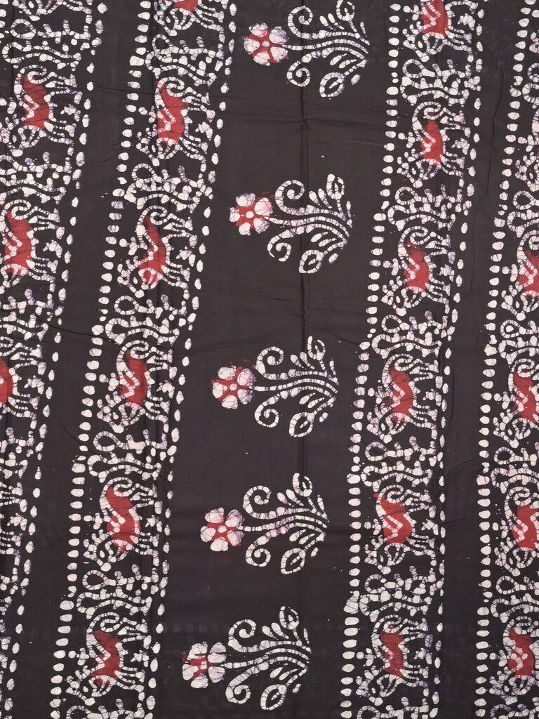 Maheshwari cotton saree red color allover prints & printed border with contrast pallu and plain blouse