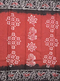 Maheshwari cotton saree red color allover prints & printed border with contrast pallu and plain blouse