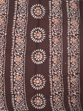 Maheshwari cotton saree brown color allover prints & printed border with contrast pallu and plain blouse