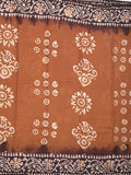 Maheshwari cotton saree brown color allover prints & printed border with contrast pallu and plain blouse