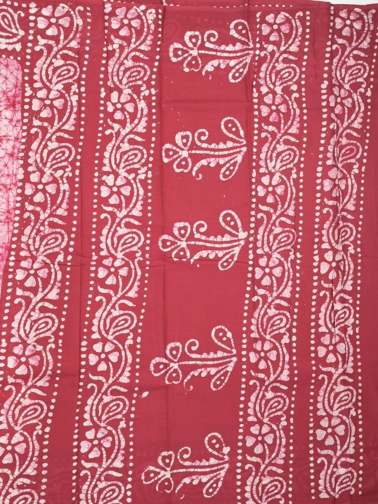 Maheshwari cotton saree white color allover prints & printed border with contrast pallu and plain blouse