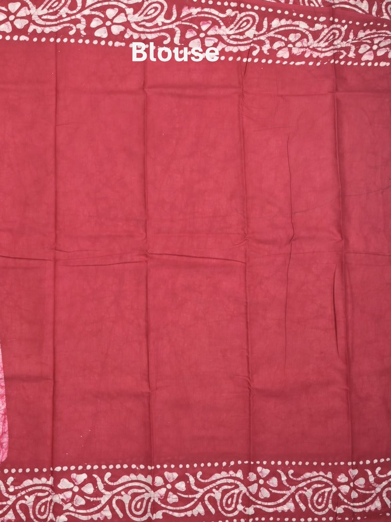 Maheshwari cotton saree white color allover prints & printed border with contrast pallu and plain blouse