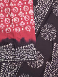 Maheshwari cotton saree pink color allover prints & printed border with contrast pallu and plain blouse