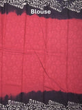Maheshwari cotton saree pink color allover prints & printed border with contrast pallu and plain blouse