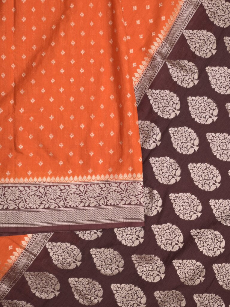 Kora georgette saree for women | Orange | Party wear | Zari border