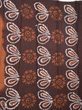 Maheshwari cotton saree brown color allover prints & printed border with contrast pallu and printed blouse