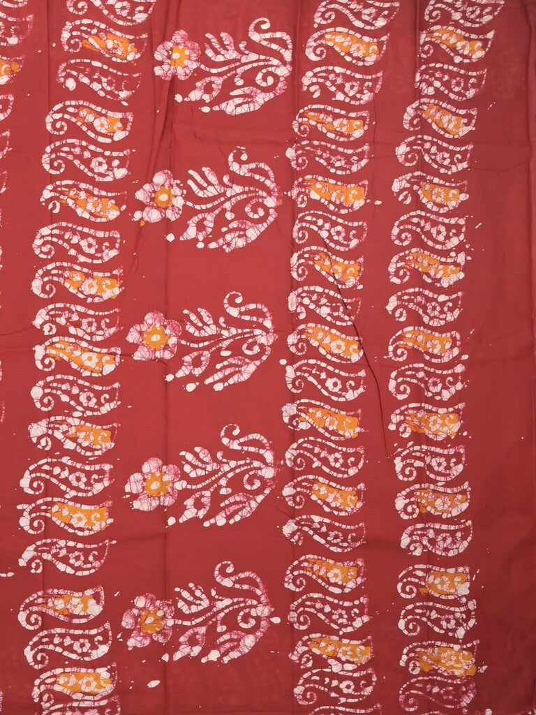 Maheshwari cotton saree golden yellow color allover prints & printed border with contrast pallu and plain blouse