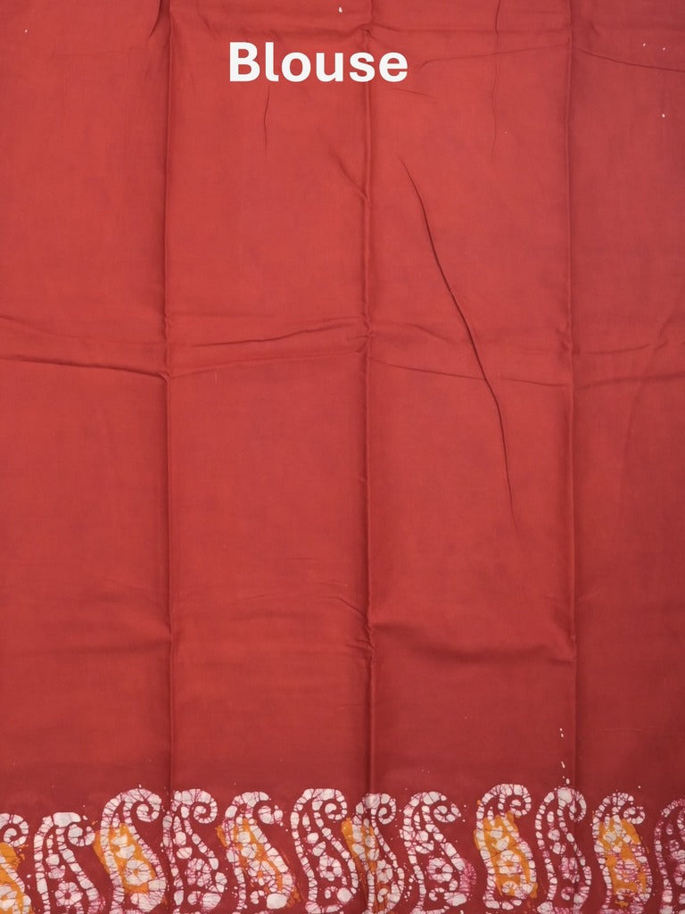 Maheshwari cotton saree golden yellow color allover prints & printed border with contrast pallu and plain blouse