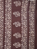Maheshwari cotton saree cream color allover prints & printed border with contrast pallu and plain blouse