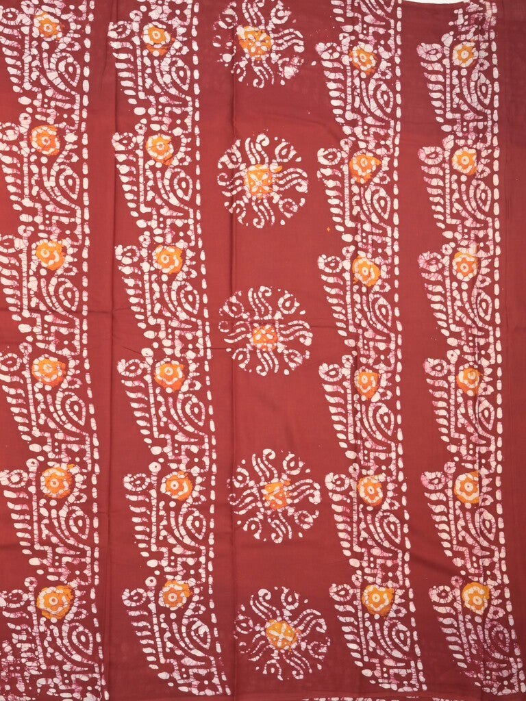 Maheshwari cotton saree yellow color allover prints & printed border with contrast pallu and plain blouse