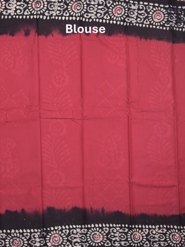 Maheshwari cotton saree pink color allover prints & printed border with contrast pallu and plain blouse
