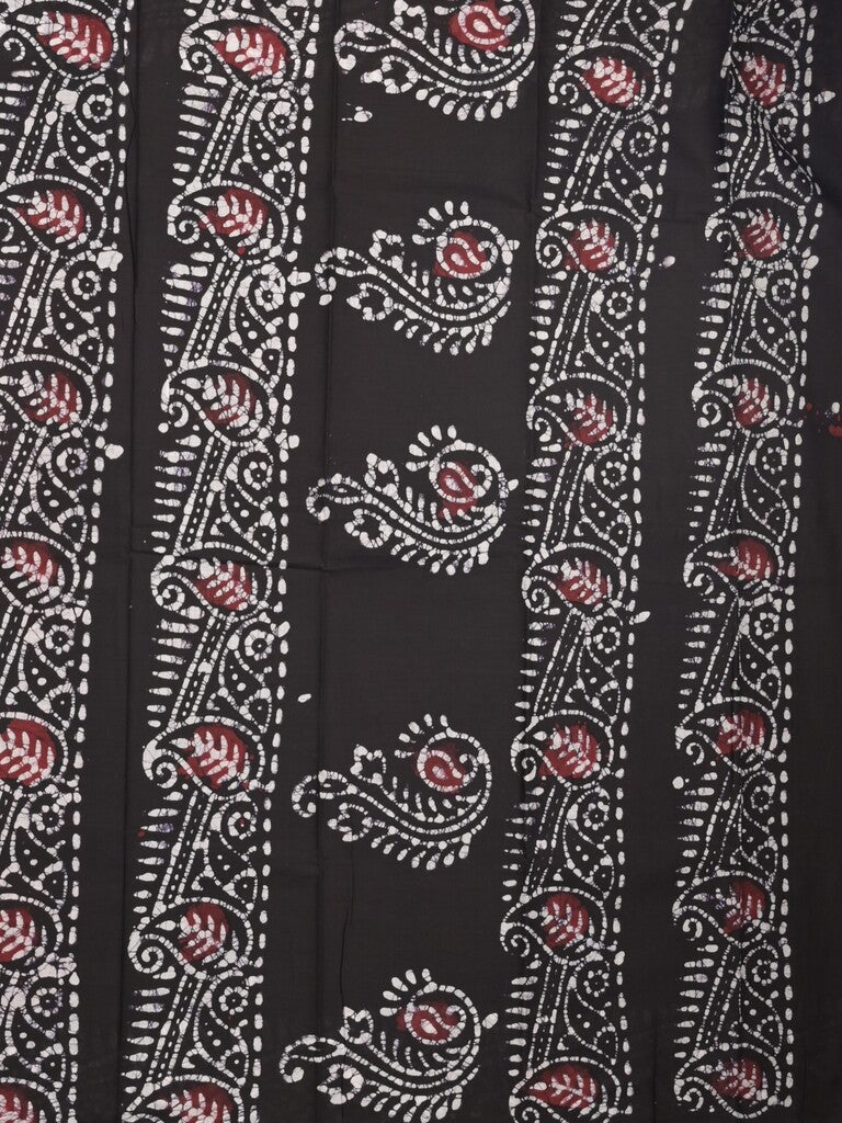 Maheshwari cotton saree dark maroon color allover prints & printed border with contrast pallu and plain blouse
