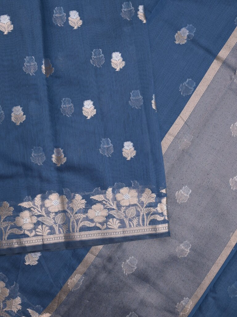 Chanderi fancy saree for women | Black | Zari border | Party wear