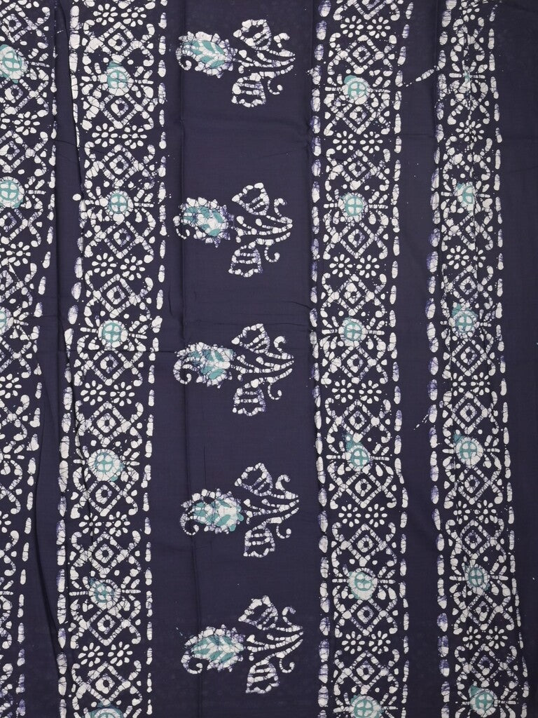 Maheshwari cotton saree light blue color allover prints & printed border with contrast pallu and plain blouse