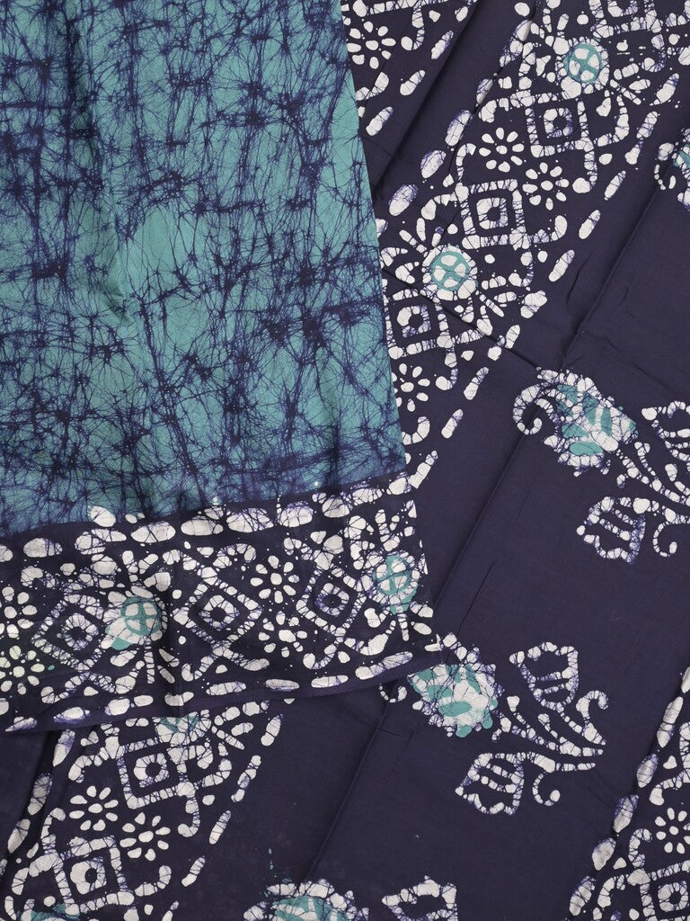 Maheshwari cotton saree light blue color allover prints & printed border with contrast pallu and plain blouse
