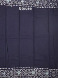 Maheshwari cotton saree light blue color allover prints & printed border with contrast pallu and plain blouse