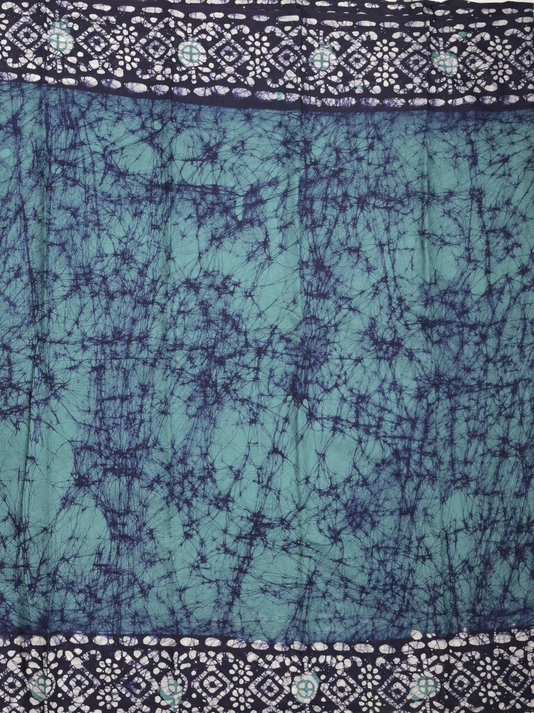 Maheshwari cotton saree light blue color allover prints & printed border with contrast pallu and plain blouse