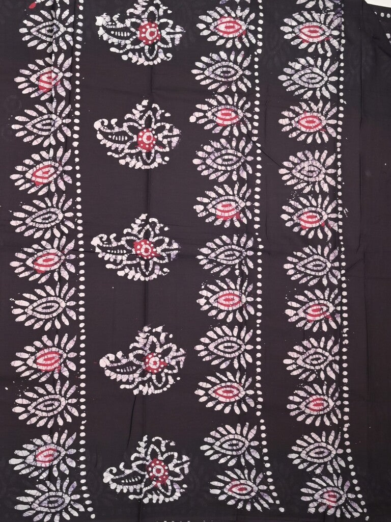 Maheshwari cotton saree cherry pink color allover prints & printed border with contrast pallu and plain blouse