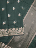 Chanderi fancy saree for women | Black | Zari border | Party wear