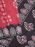 Maheshwari cotton saree cherry pink color allover prints & printed border with contrast pallu and plain blouse